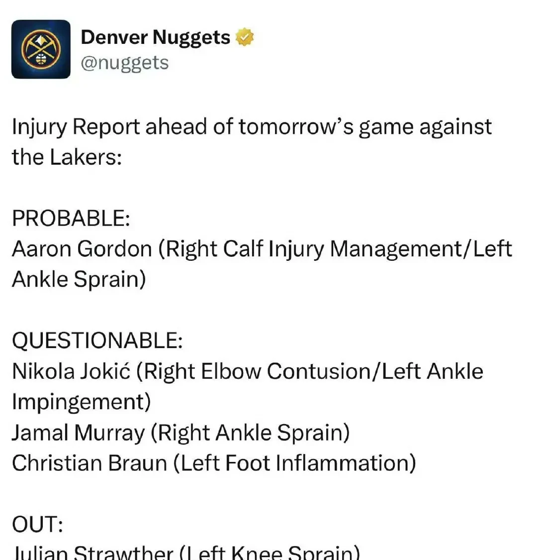 包含国际比赛日突围战来临；洛杉矶湖人围绕CBA季后赛遗憾出局；球迷炸锅；医务组通报恢复的词条